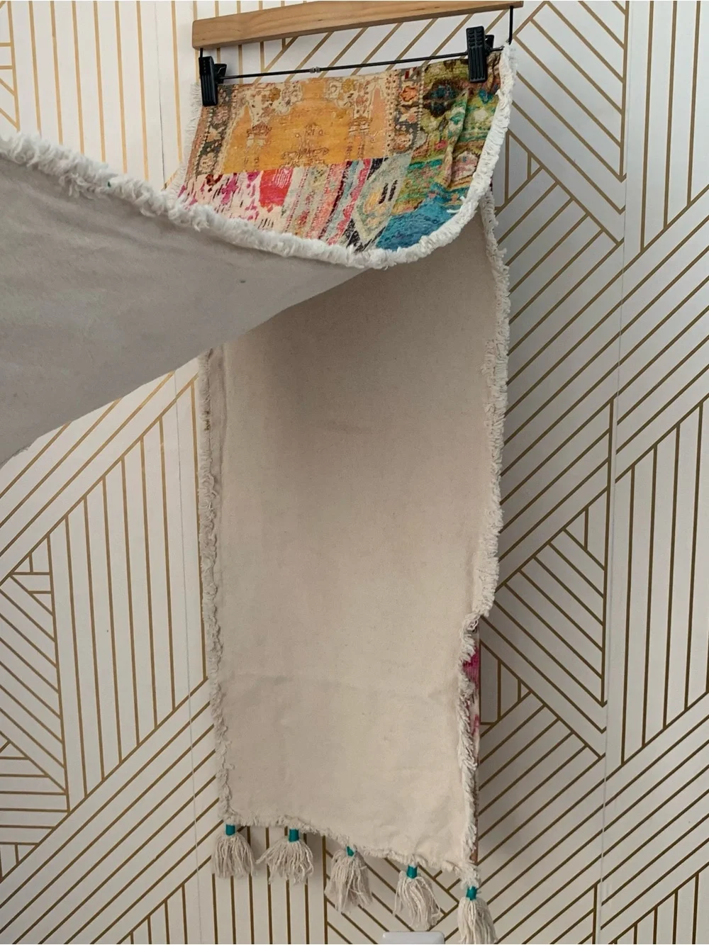Bohemian Boho Table Runner rustic colorful Anthropologie pier one inspired 74x14